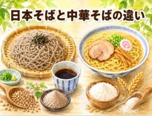 日本そばと中華そばの違いは原料にあり！蕎麦粉と小麦粉の麺比較ガイド