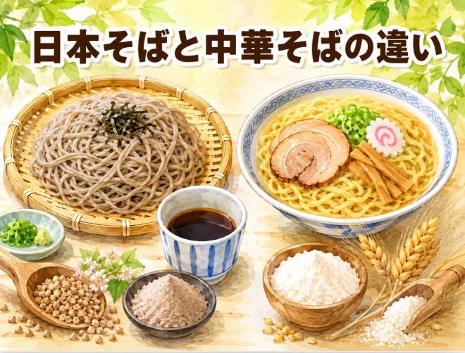 日本そばと中華そばの違いは原料にあり！蕎麦粉と小麦粉の麺比較ガイド