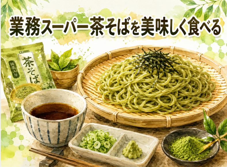 業務スーパーの市販茶そば・抹茶蕎麦がまずい理由と美味しくする食べ方