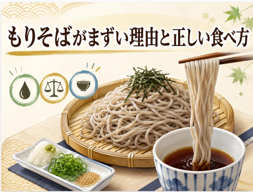 もりそばがまずいと感じる理由と蕎麦の正しい食べ方、つゆと風味を引き出すコツ